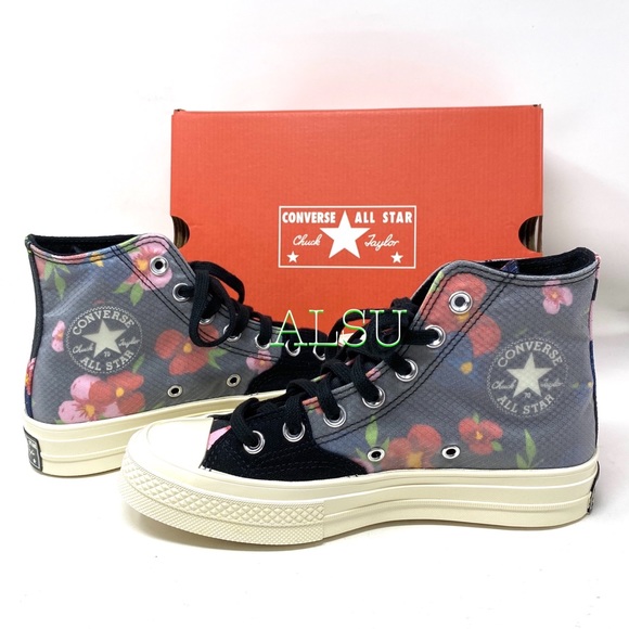 Converse Chuck 70 High Black Multi Canvas Casual Women's Sneakers Size 168260C - Picture 7 of 9